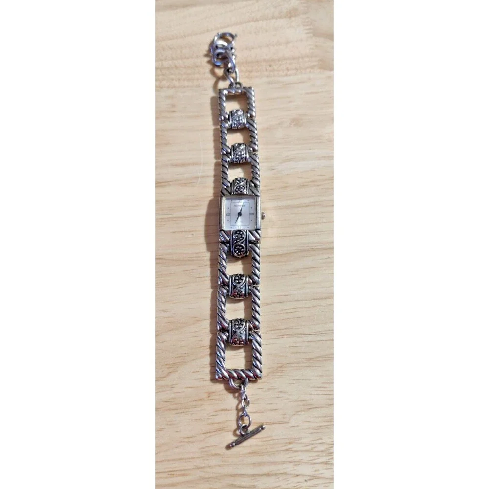 Womens Sunrise Watch Quartz Japan Movement Sliver Tone-New Battery Installed